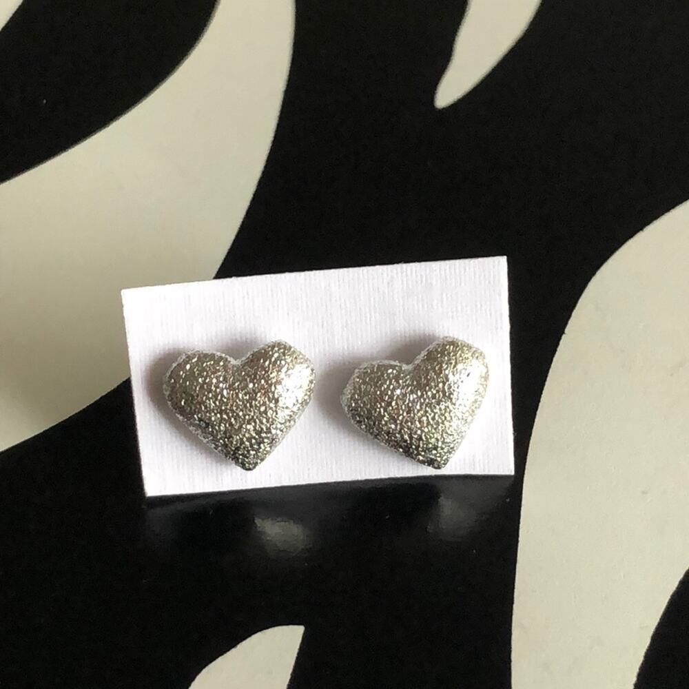 4 for $20 Silver Heart Stud Earrings
